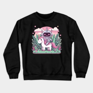 Cute Robot Unicorn Crewneck Sweatshirt